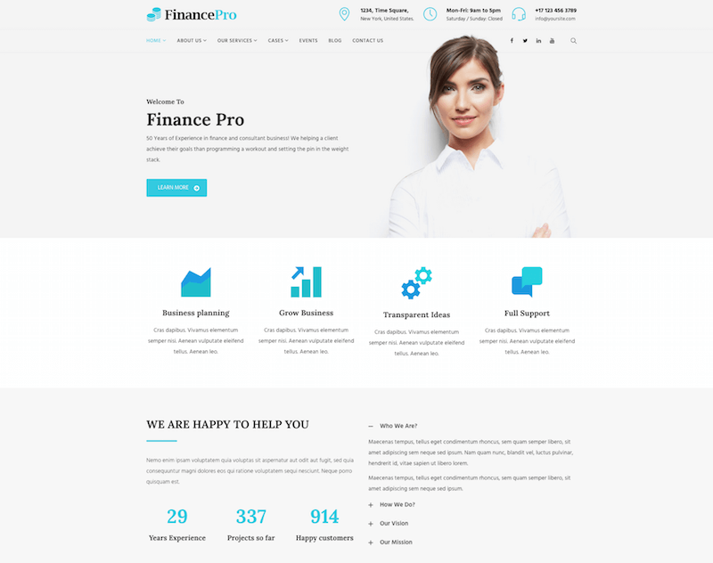 FinancePro WordPress Theme