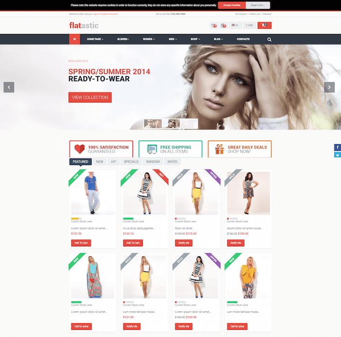 Flatastic eCommerce Joomla Template