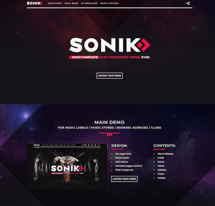 Sonik WordPress Theme