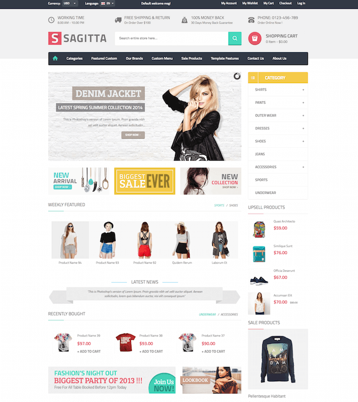 Vina Sagitta Joomla eCommerce Template