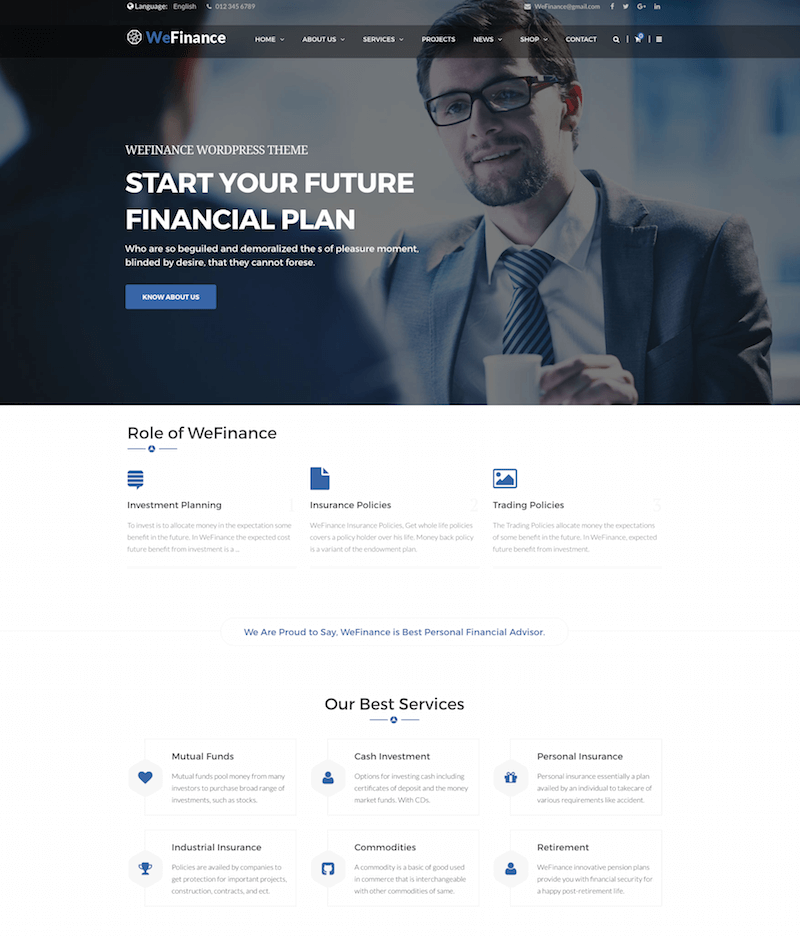 We Finance Finance WordPress Theme