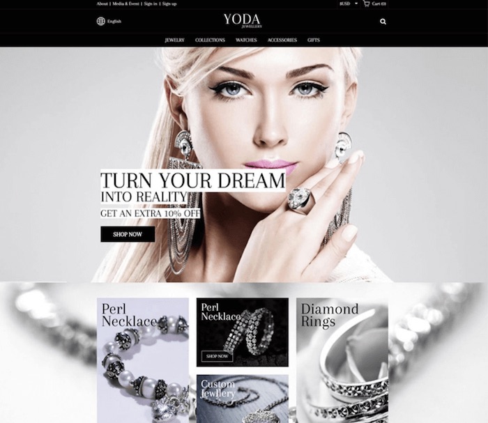 Yoda Jewelry Website Template