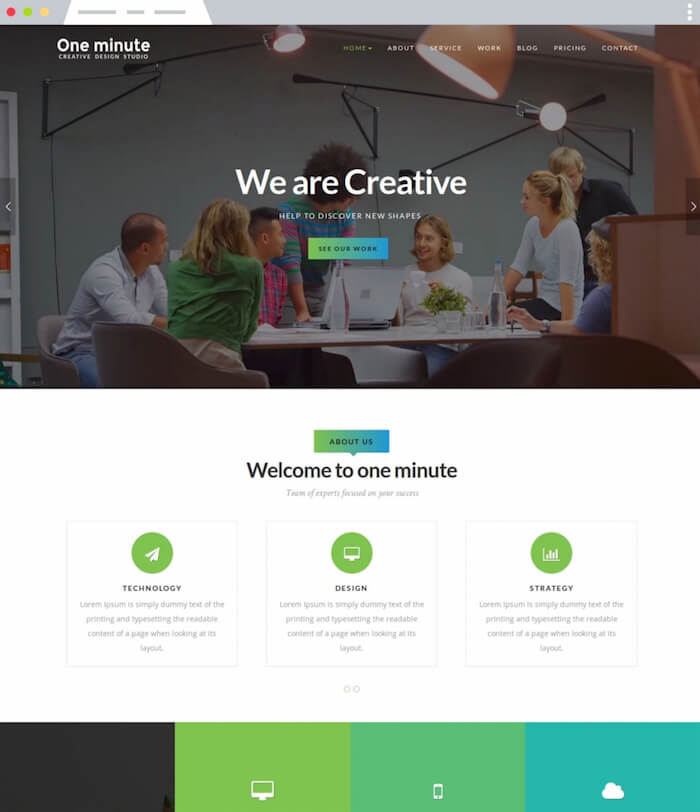 One minute Joomla Template