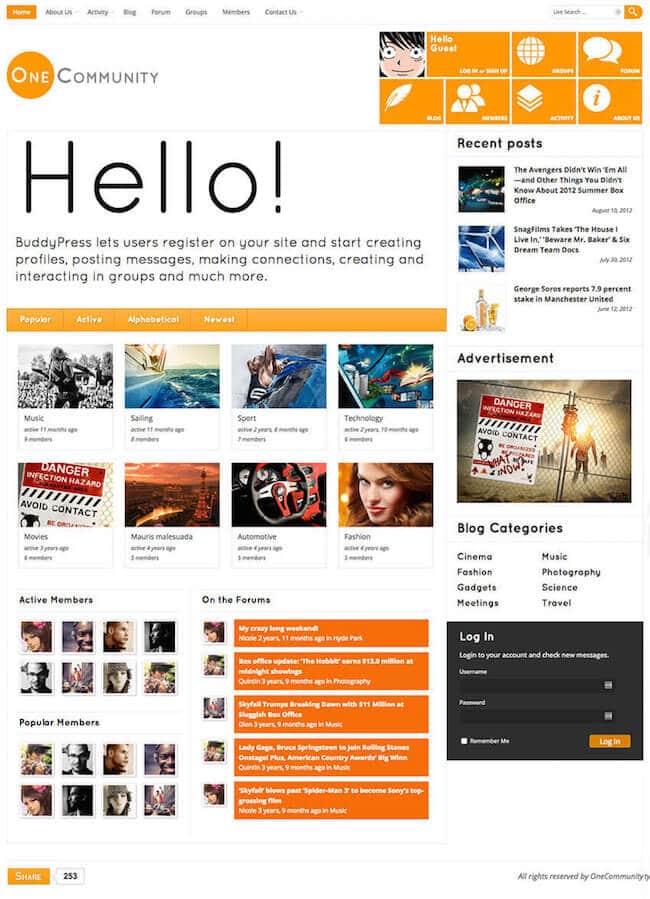 OneCommunity-BuddyPress-theme