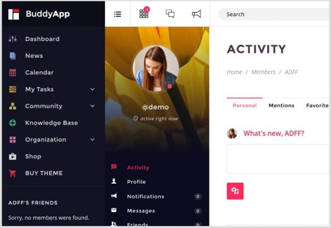 buddyapp-mobile-first-community-wordpress-buddypress-theme
