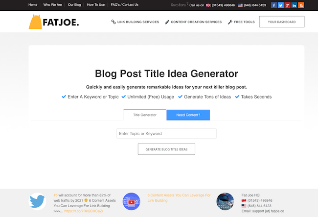 Blog Post Title Idea Generator