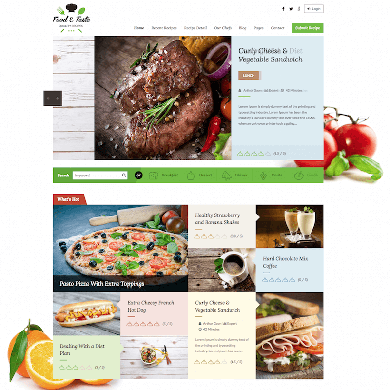 RecipePress Food blogging theme