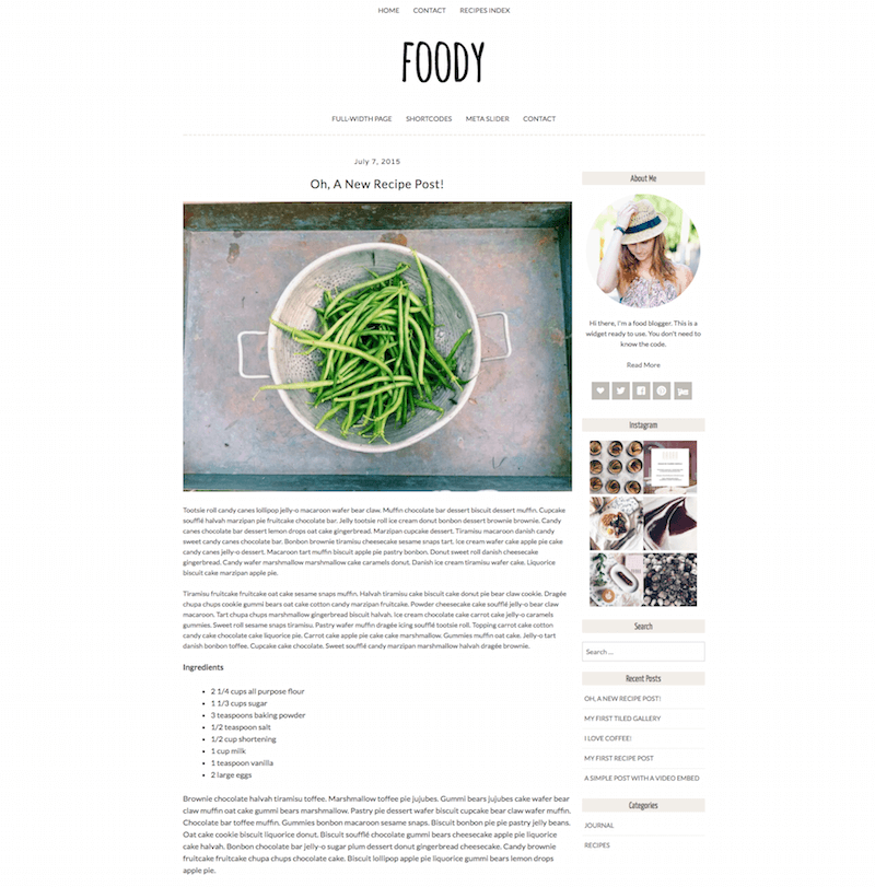 Foody Food WordPress Theme