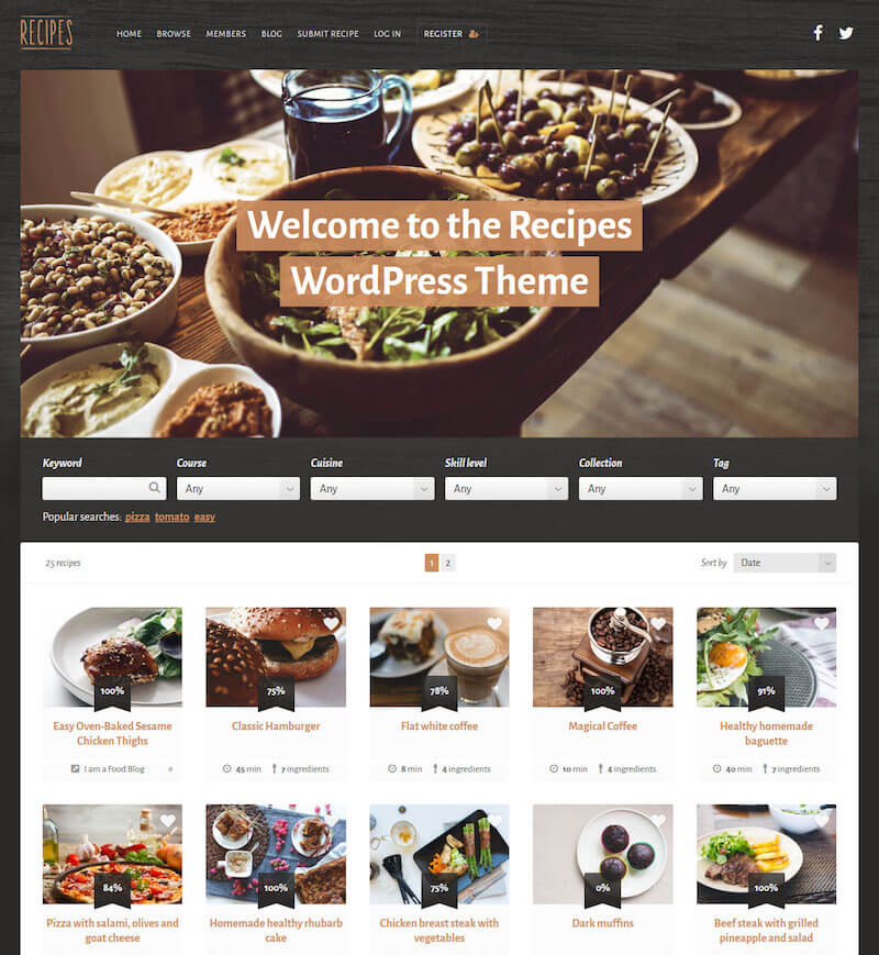 Recipes Food WordPress Theme