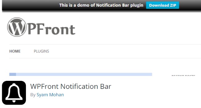 WPFront Notification bar