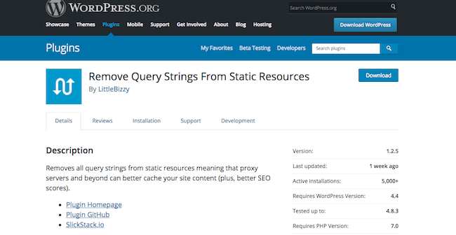 Remove Query Strings From Static Resources