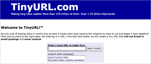 Link Shorteners, TinyURL