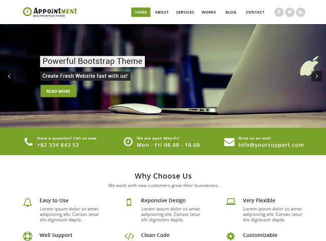 Appointment Green, Free Responsive Plugin