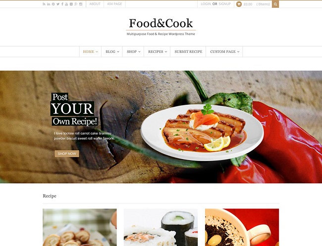 Food & Cook WordPress Theme