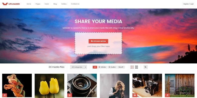 Uploader WordPress Theme