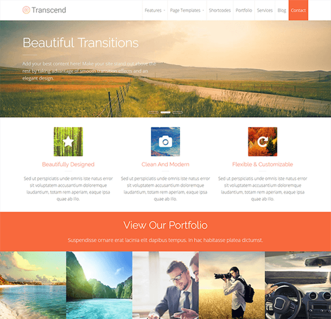 transcend wordpress theme