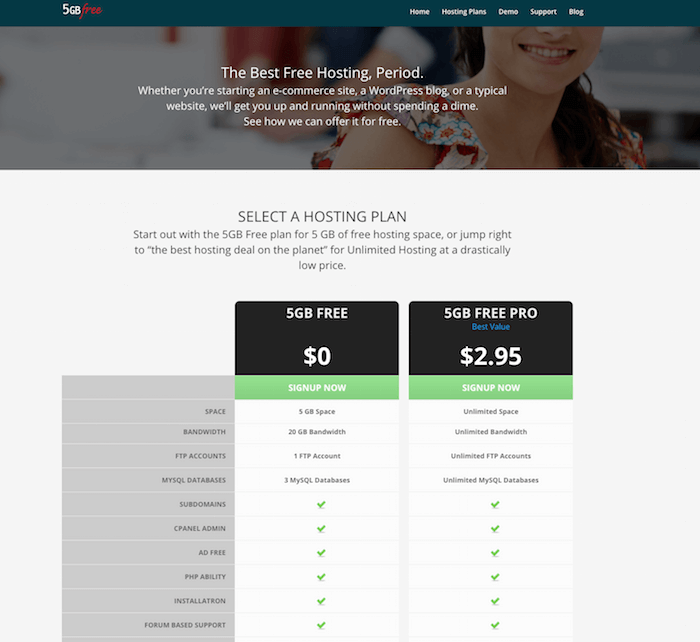 5GB 免费主机