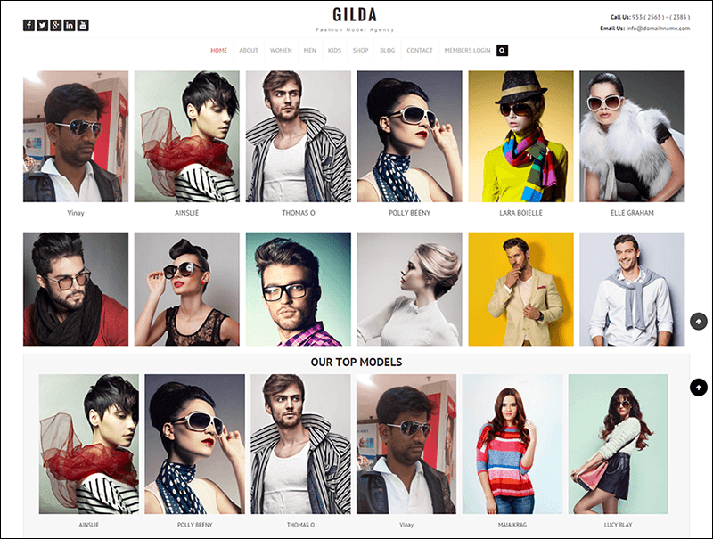 Gilda Model Agency Website Template