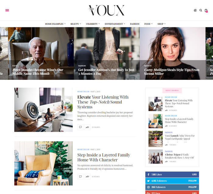 The Voux Fashion Magazine Theme