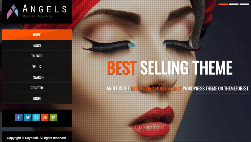 Angel Modeling WordPress theme