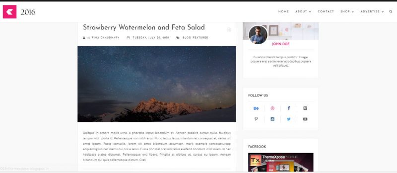 2016 Blogger Template