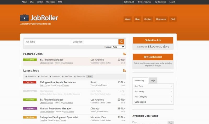 Job Roller WordPress Theme