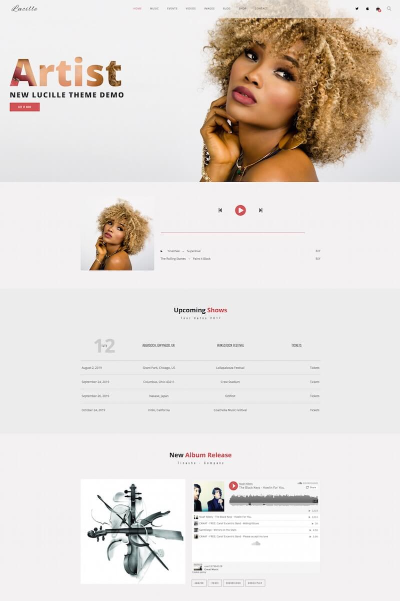 Lucille Music WordPress Theme