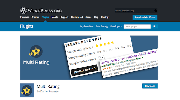 Top post rating WordPress plugin