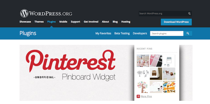 Pinterest Pinboard Widget