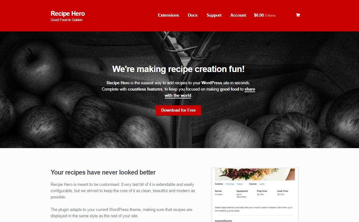 20 Best Food Recipe WordPress Plugins 2020