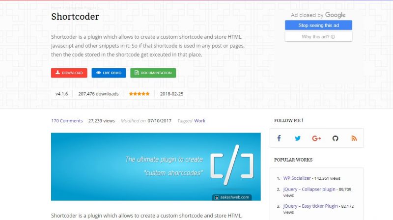 Shortcoder WordPress Plugin