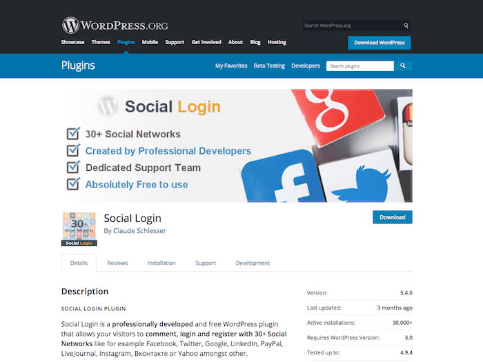 Social Login Plugin