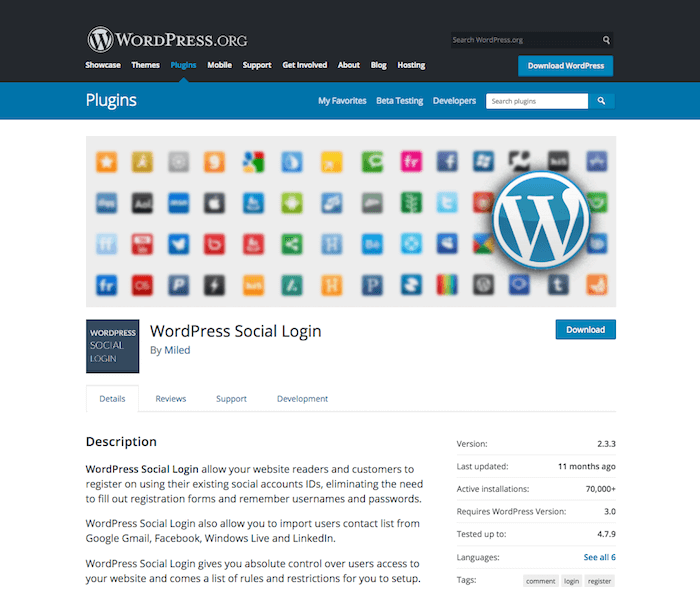 WordPress Social Login