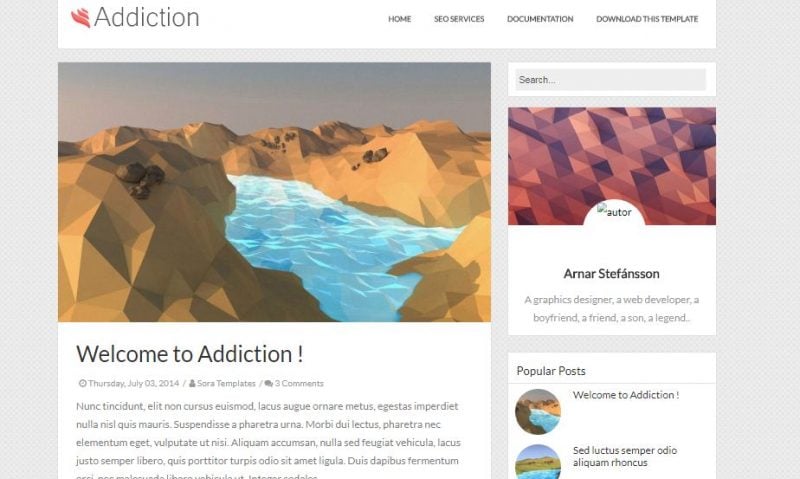 Addiction Minimal Blogger Template