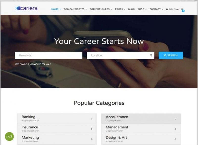 Cariera WordPress Theme