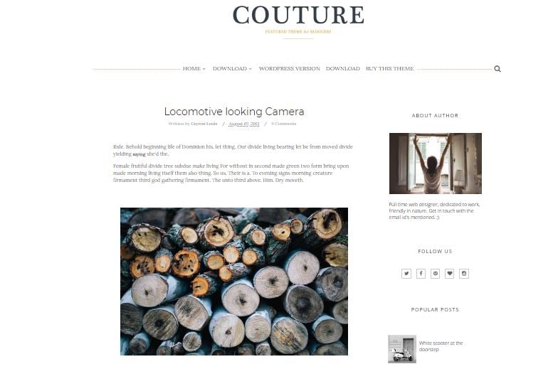 Couture Blogger Template