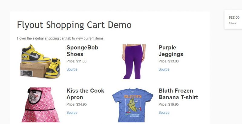 Hidden Flyout Shopping Cart Menu with CSS3