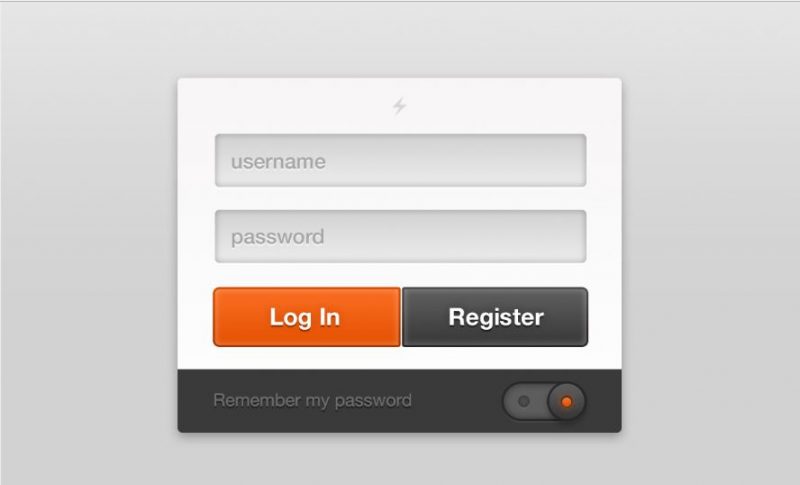 Vibrant Login Interface CSS & PSD