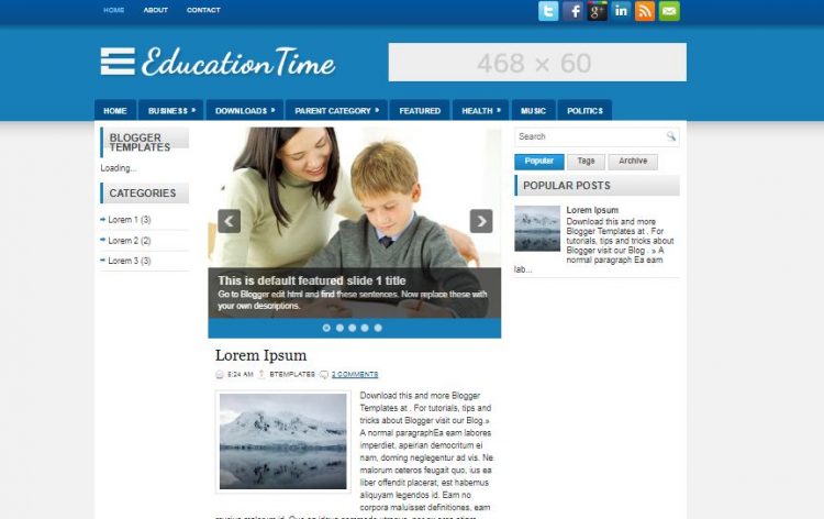 education theme blogger