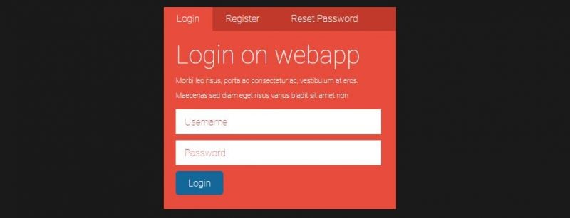 Flat UI Login Form