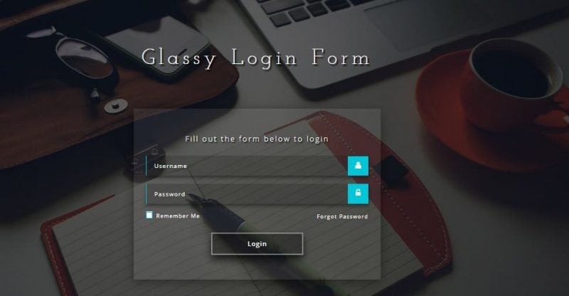 Glassy Login Form