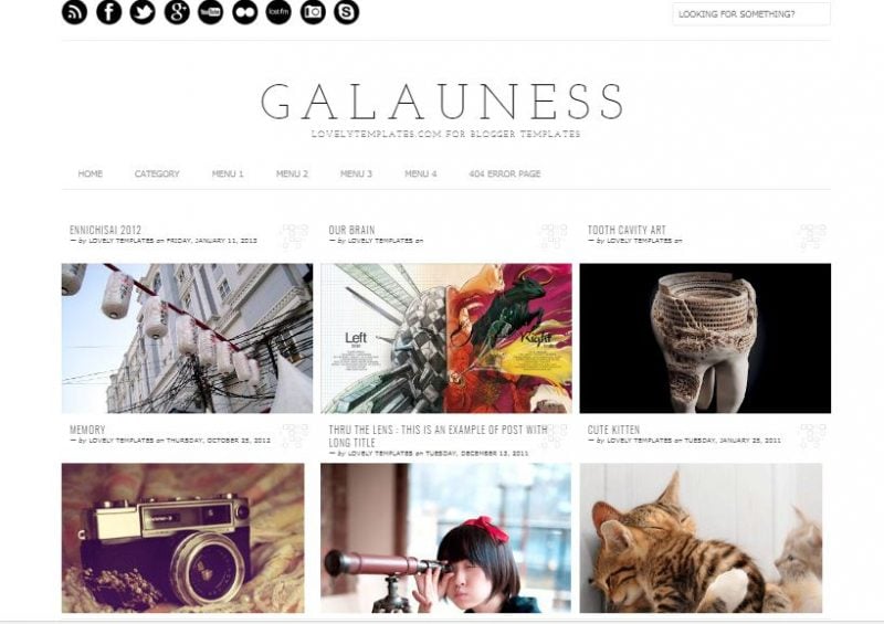 Galauness Grid Blogger Template