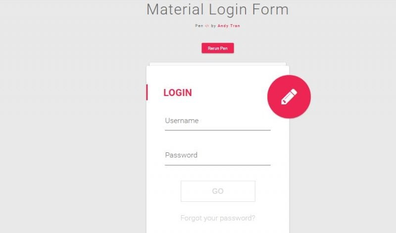 Material Login Form