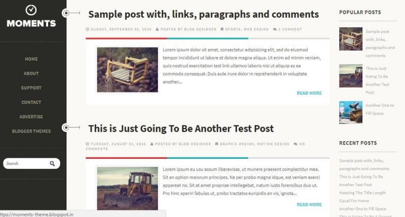 Moments Blogger Template