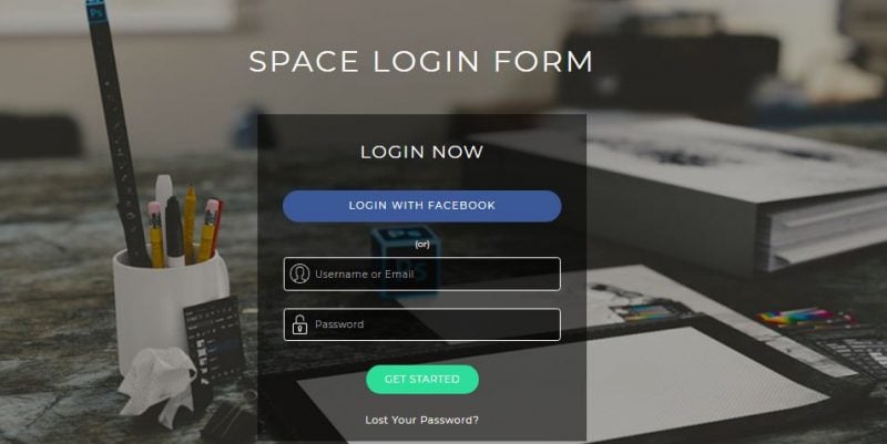 Space Login Form