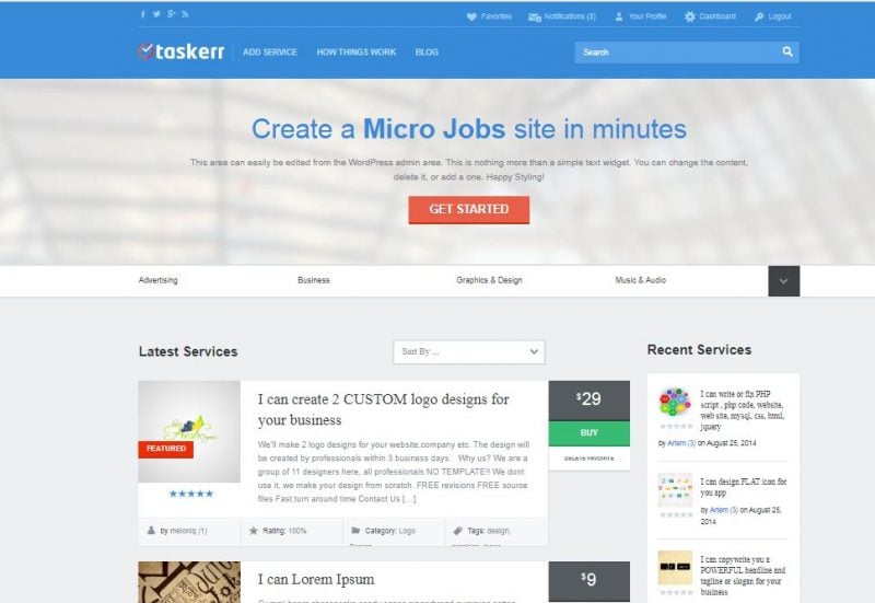 Taskerr WordPress Theme