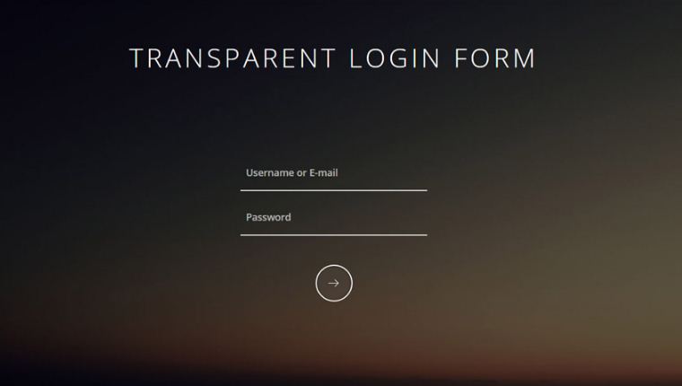 Transparent Login Form