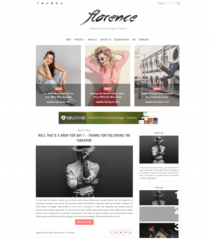 Florence Blogspot Template