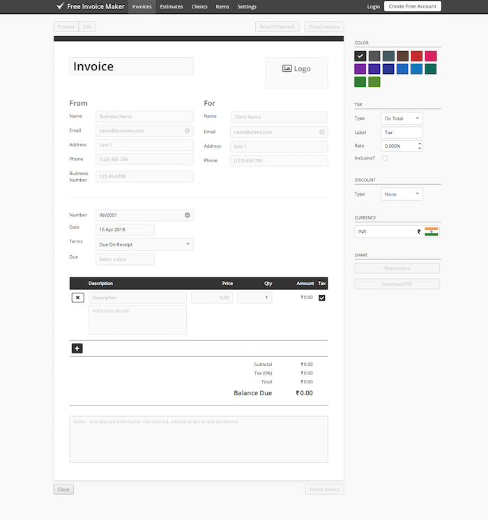 Free Invoice Maker