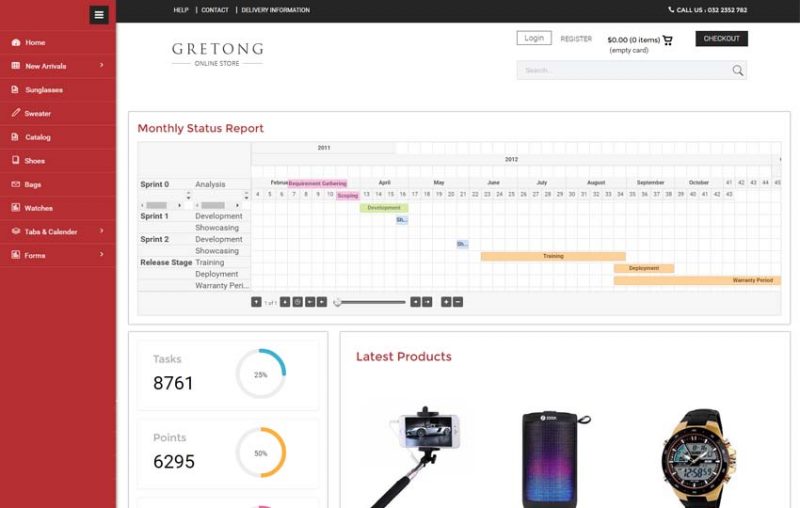 Gretong Admin Template